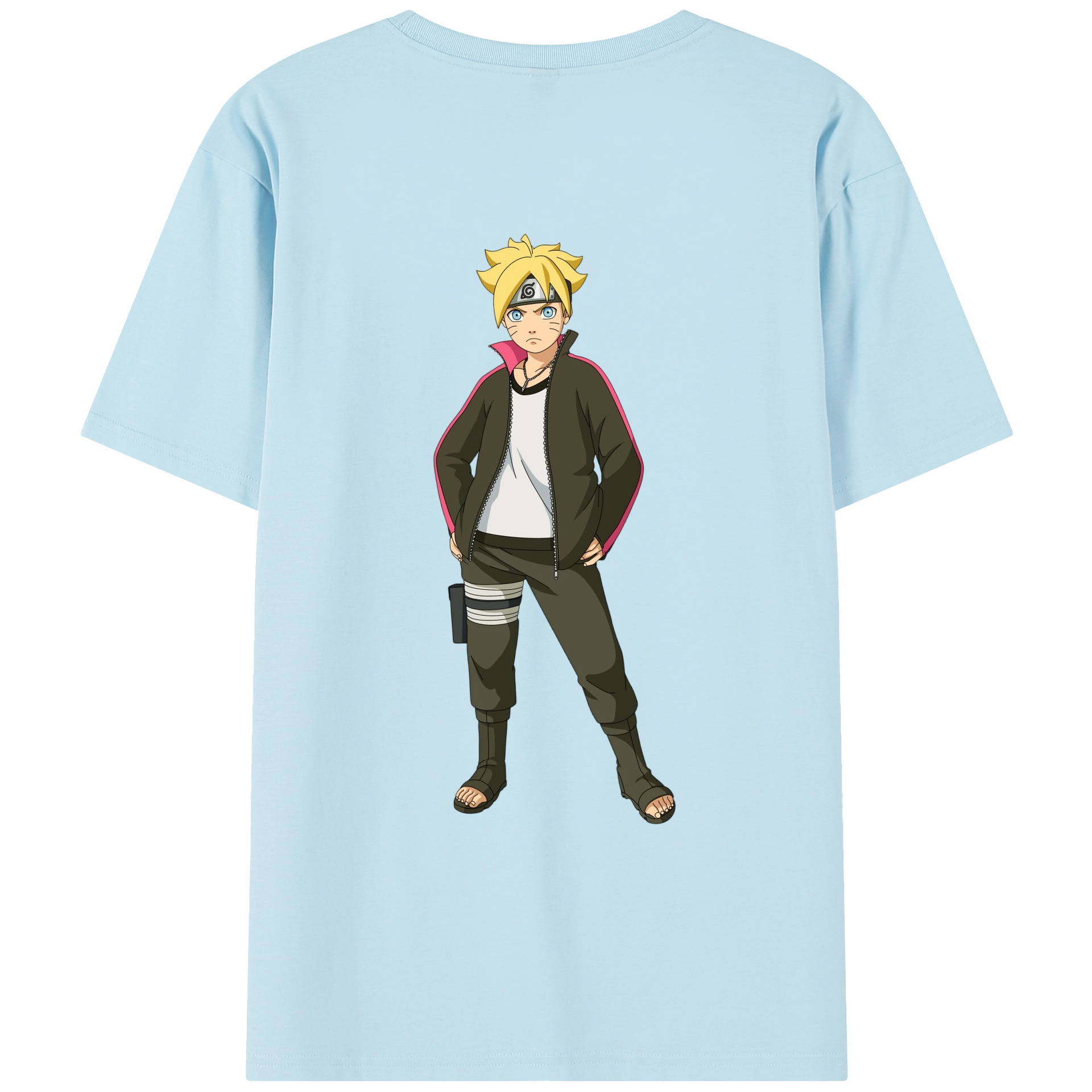 （画像用） NARUTO -ナルト- うずまき ボルト Uzumaki Boruto 綿100％半袖Tシャツ（背面プリント）